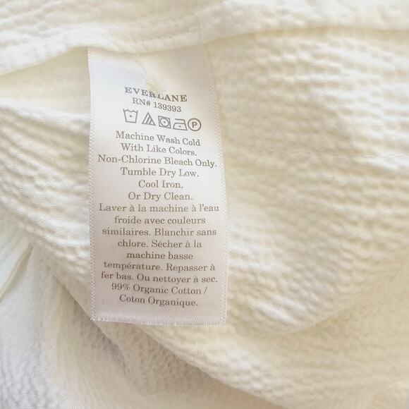 Everlane White Seersucker Puff Sleeve Mini Dress XS - Picture 11 of 12